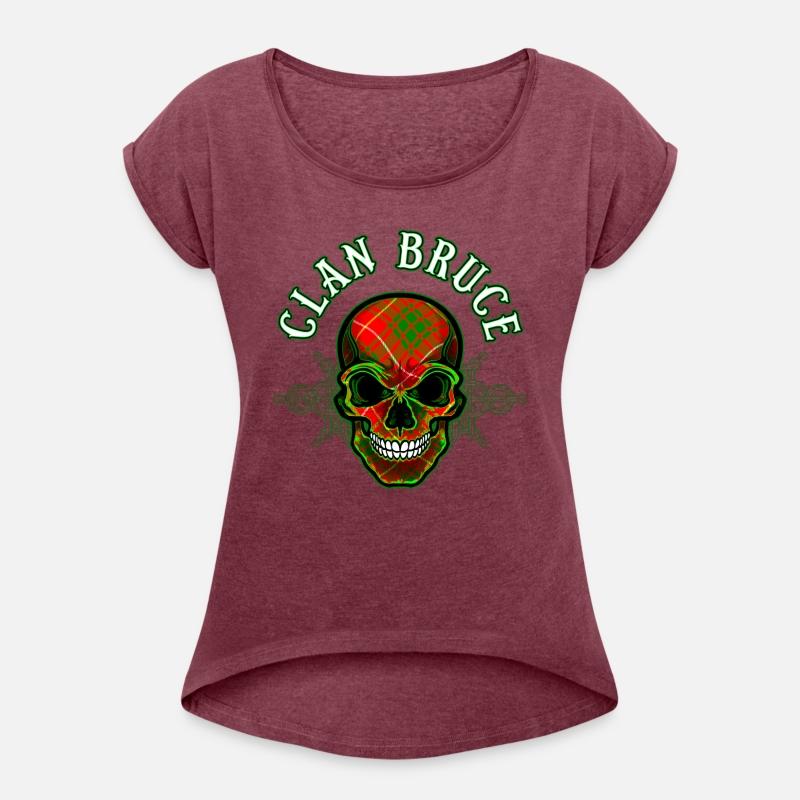 Scottish Clan Bruce Tartan Celtic Skull