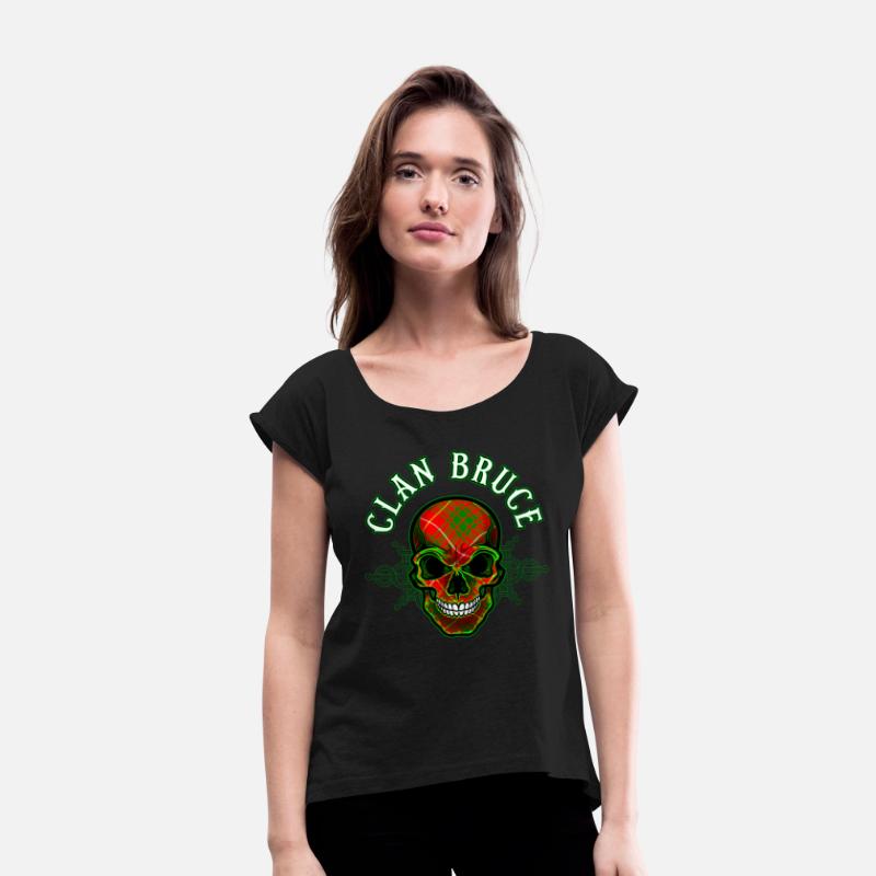 Scottish Clan Bruce Tartan Celtic Skull