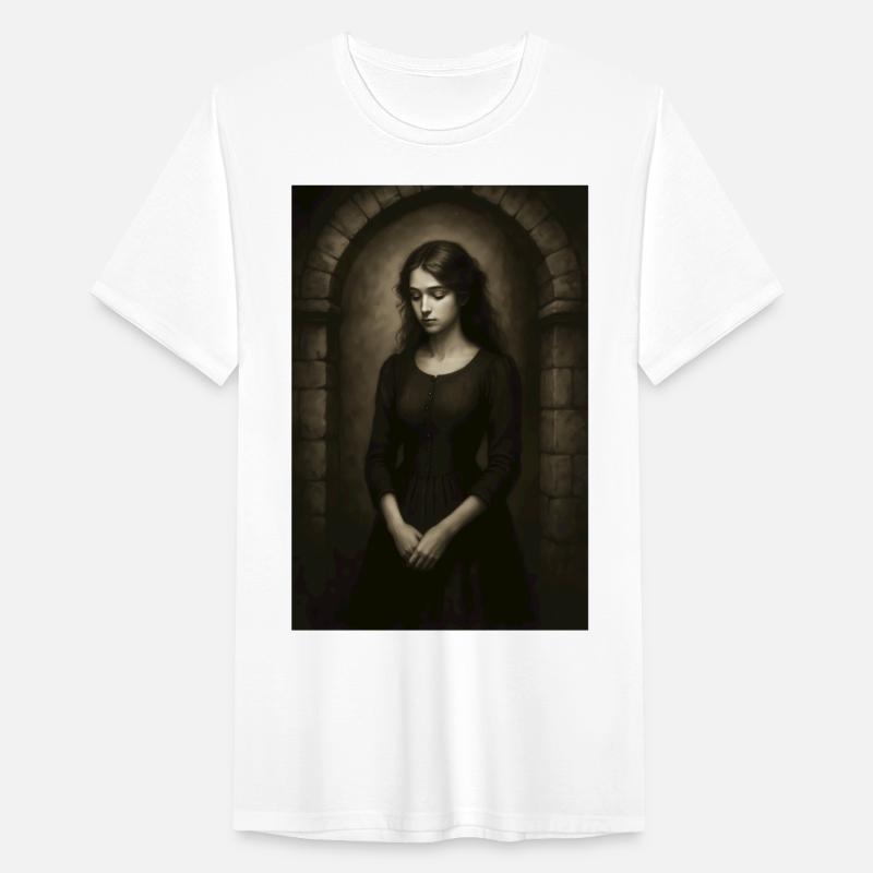 Sepia gothic portrait of a contemplative woman in