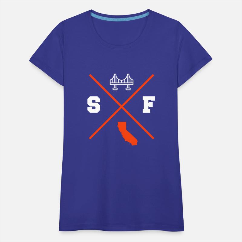 Sf San Francisco California Orange Outline