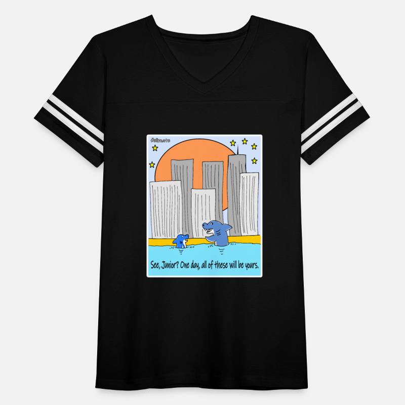 Shark Cartoon Satirical Climate Sketch Design