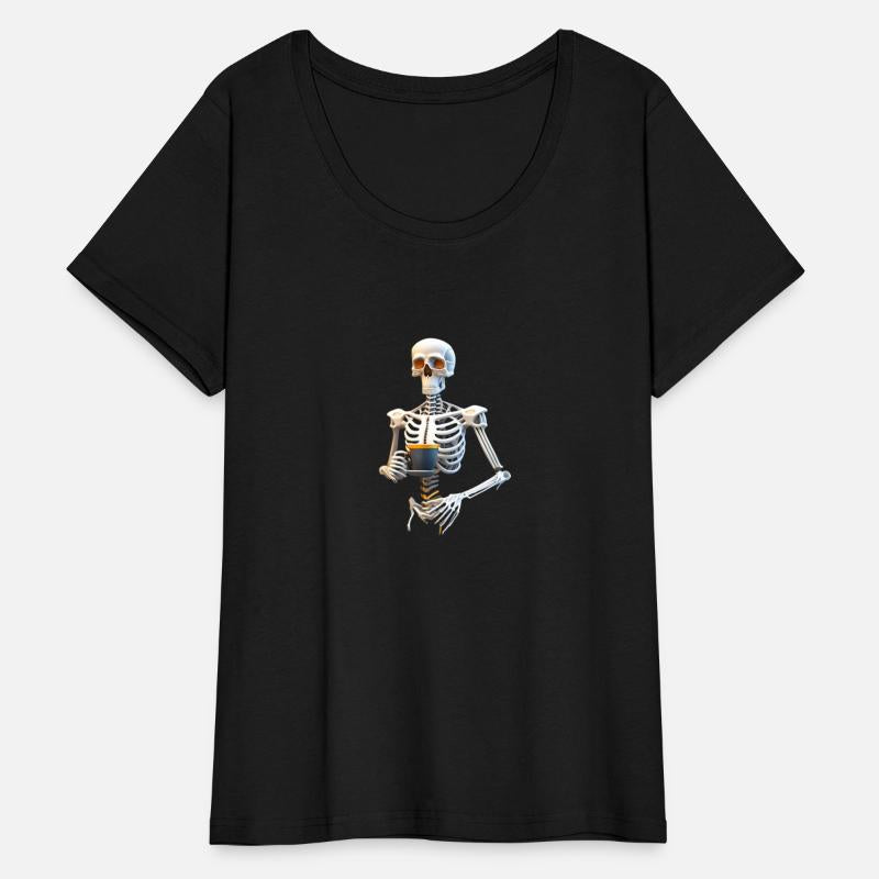 Skeleton drinking coffee 3D design