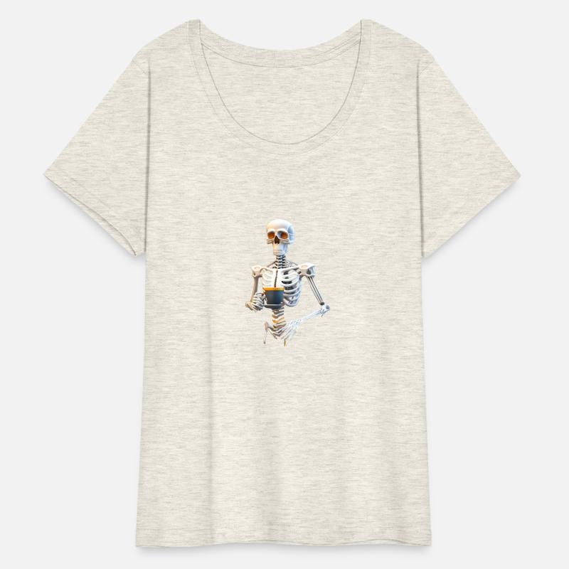 Skeleton drinking coffee 3D design