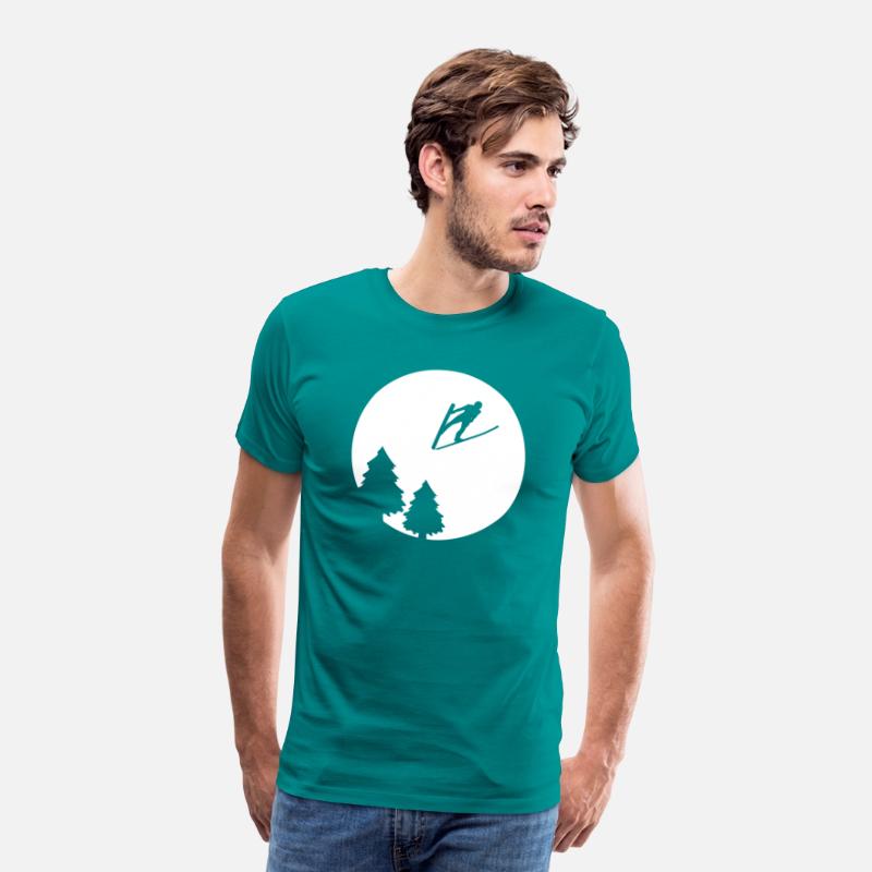 Ski-Jumping Ski Jumper over Full Moon Night Gift