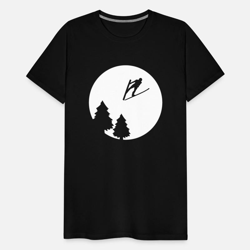 Ski-Jumping Ski Jumper over Full Moon Night Gift