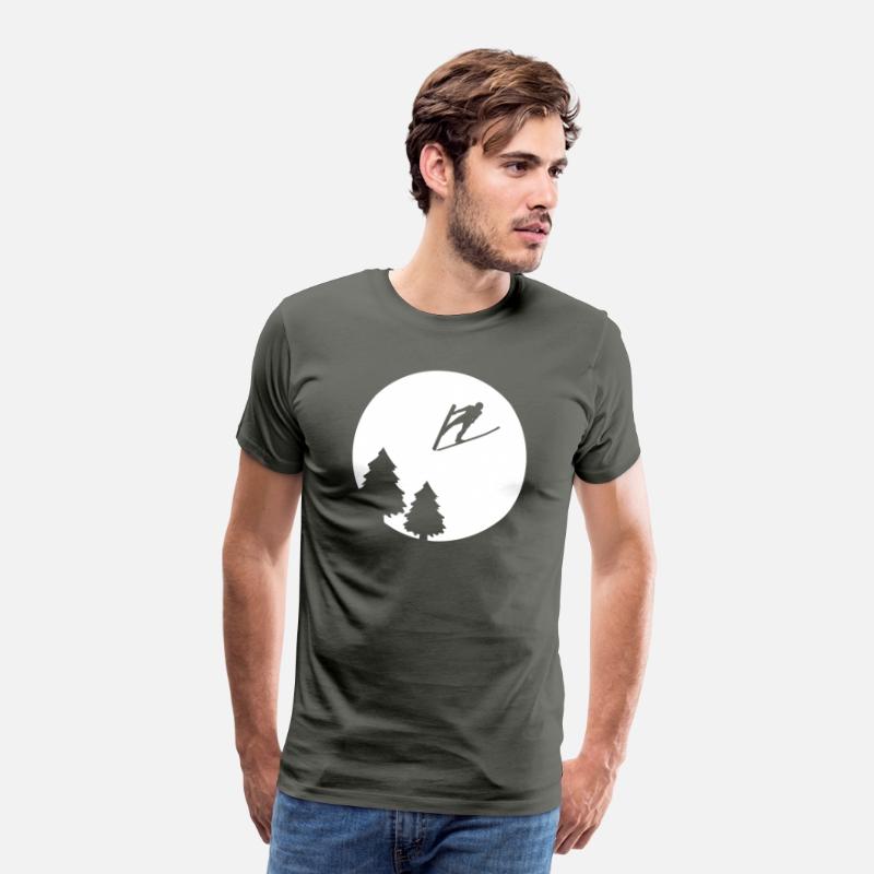 Ski-Jumping Ski Jumper over Full Moon Night Gift