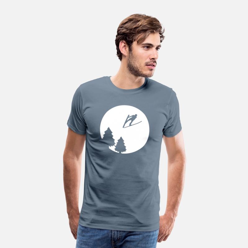 Ski-Jumping Ski Jumper over Full Moon Night Gift