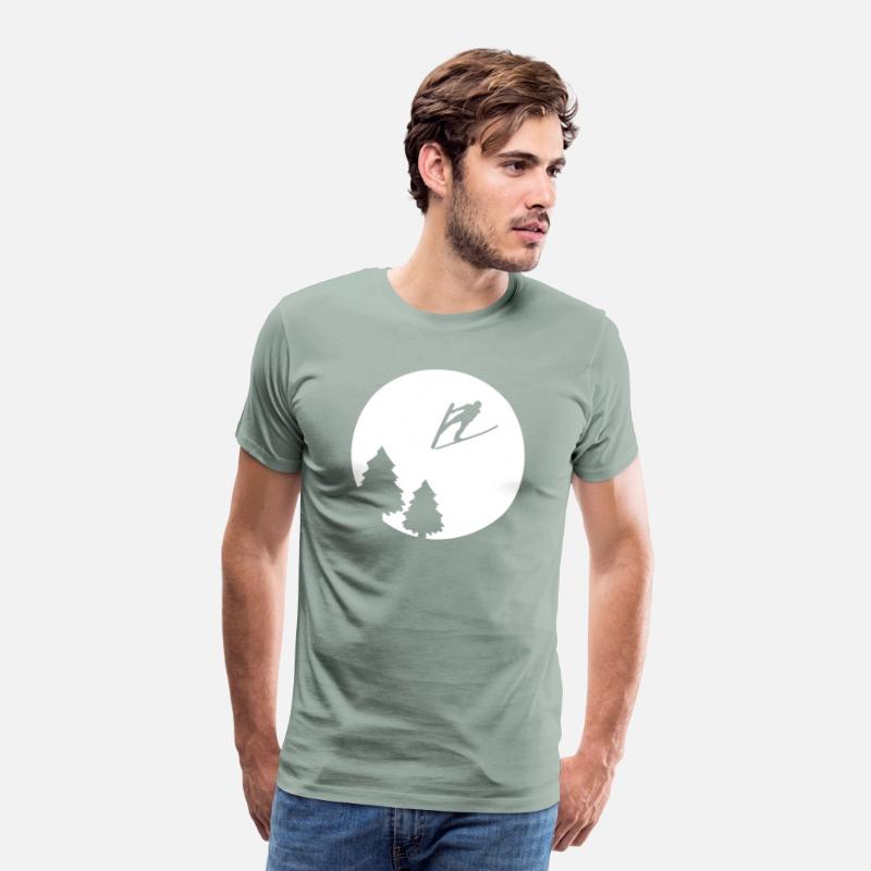 Ski-Jumping Ski Jumper over Full Moon Night Gift