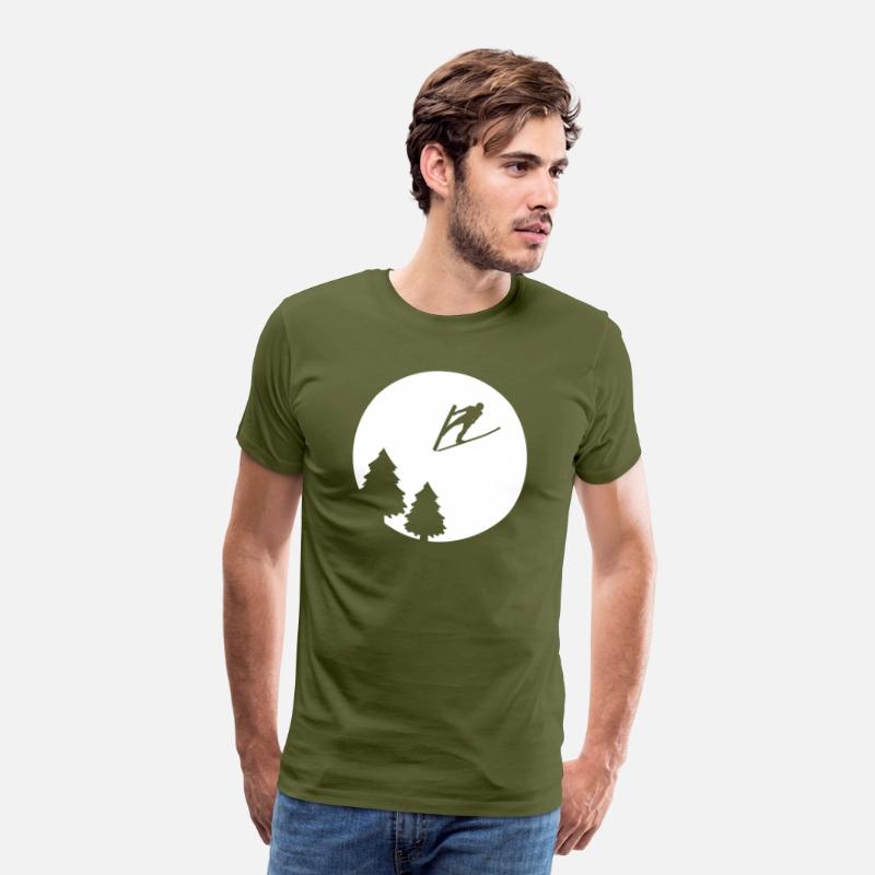 Ski-Jumping Ski Jumper over Full Moon Night Gift