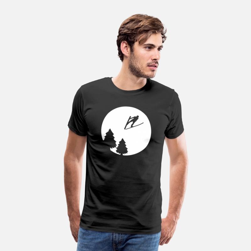 Ski-Jumping Ski Jumper over Full Moon Night Gift