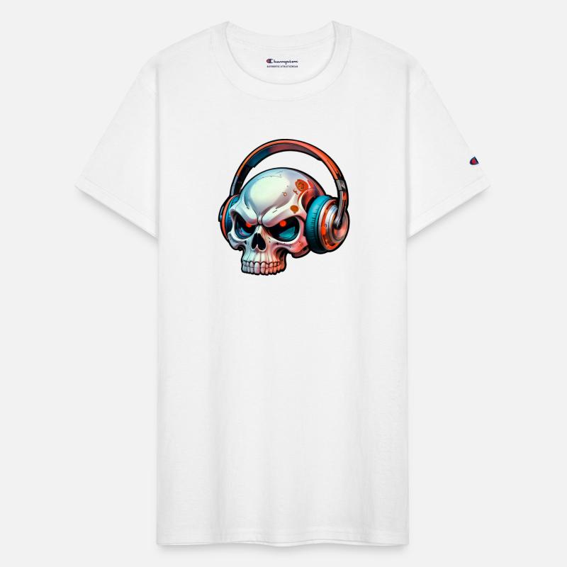 Skull with earphones
