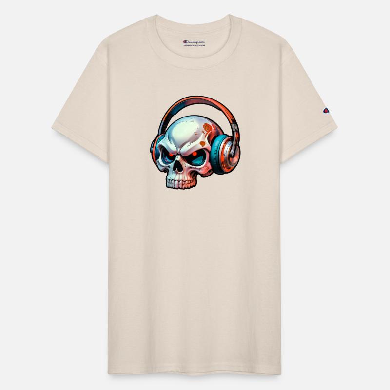 Skull with earphones