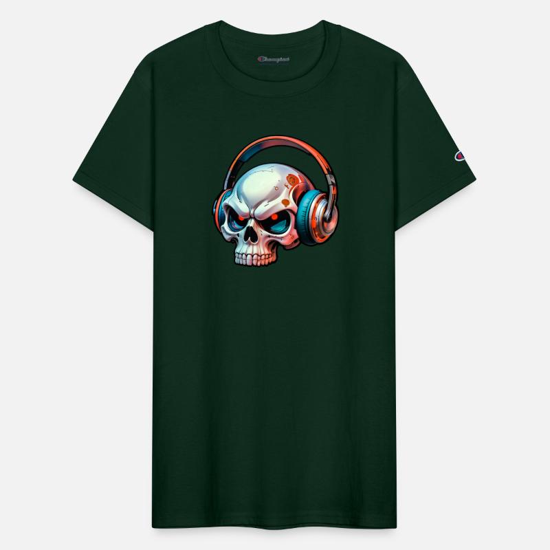 Skull with earphones