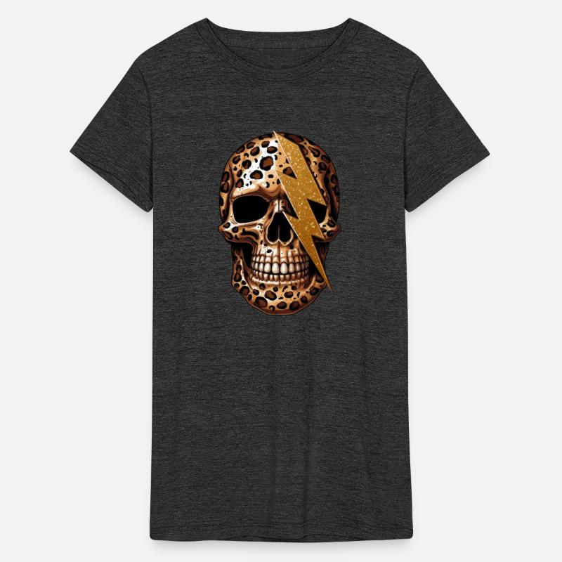 skull with leopard animal print