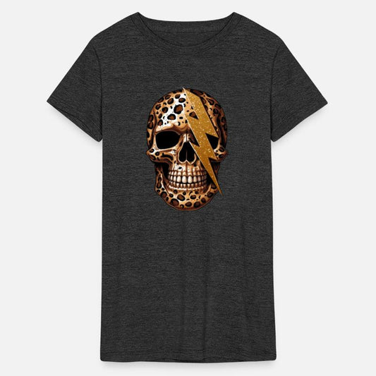 skull with leopard animal print