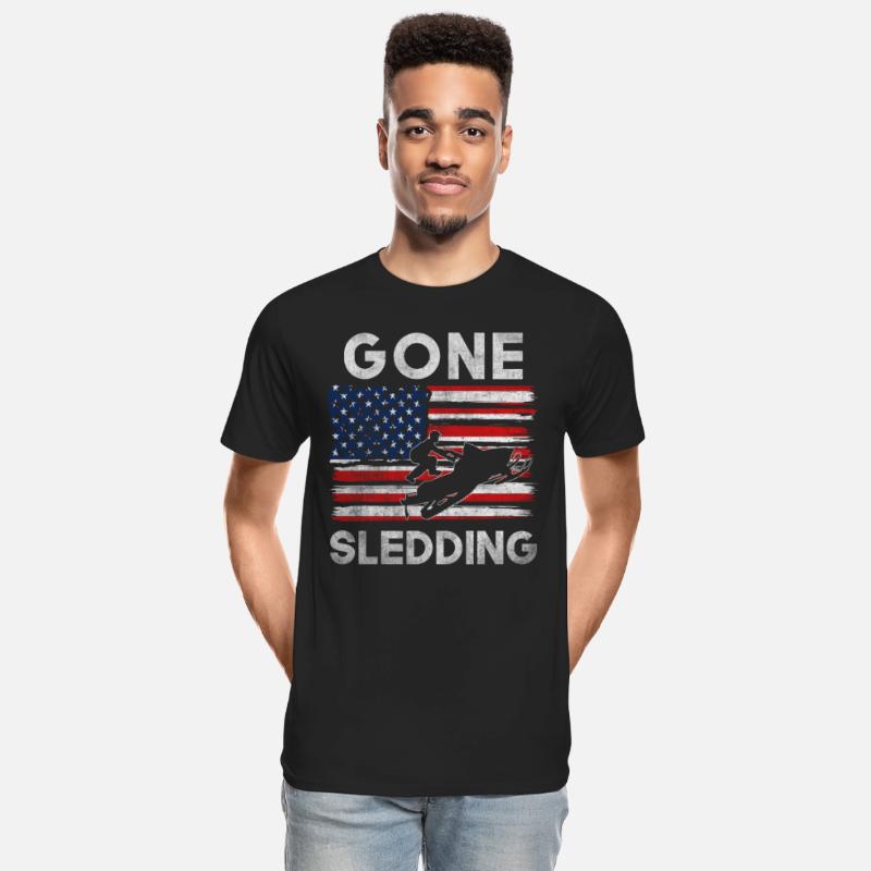 Snowmobile USA Flag Snowmobiling