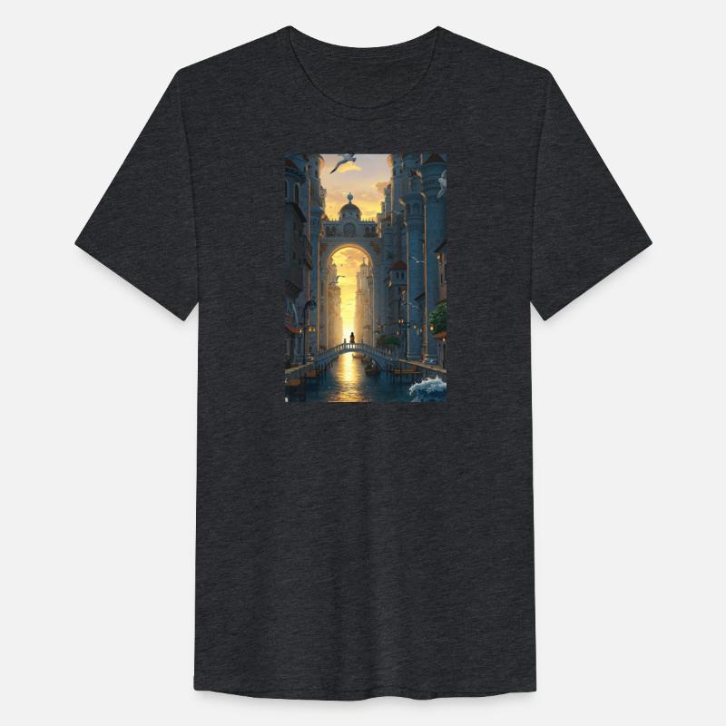 Sunlit Fantasy Cityscape Illustration