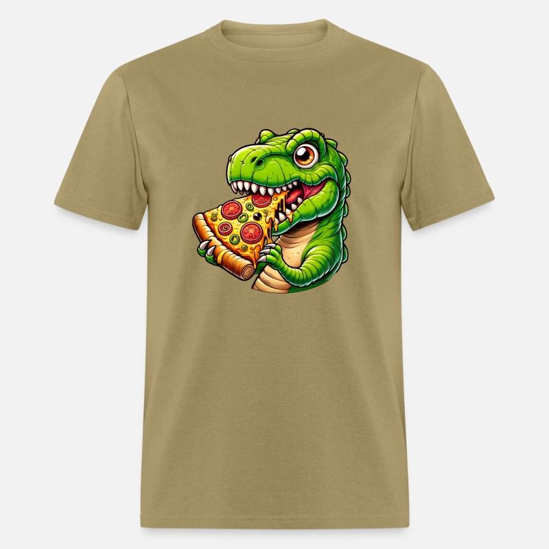 T-Rex dinosaur with pizza cheese olives funny fast