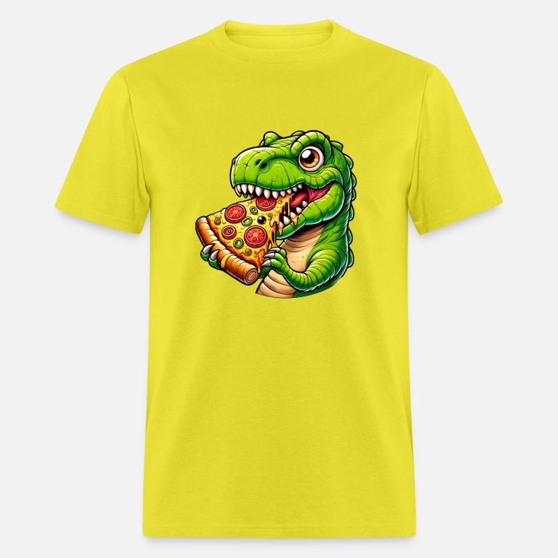T-Rex dinosaur with pizza cheese olives funny fast