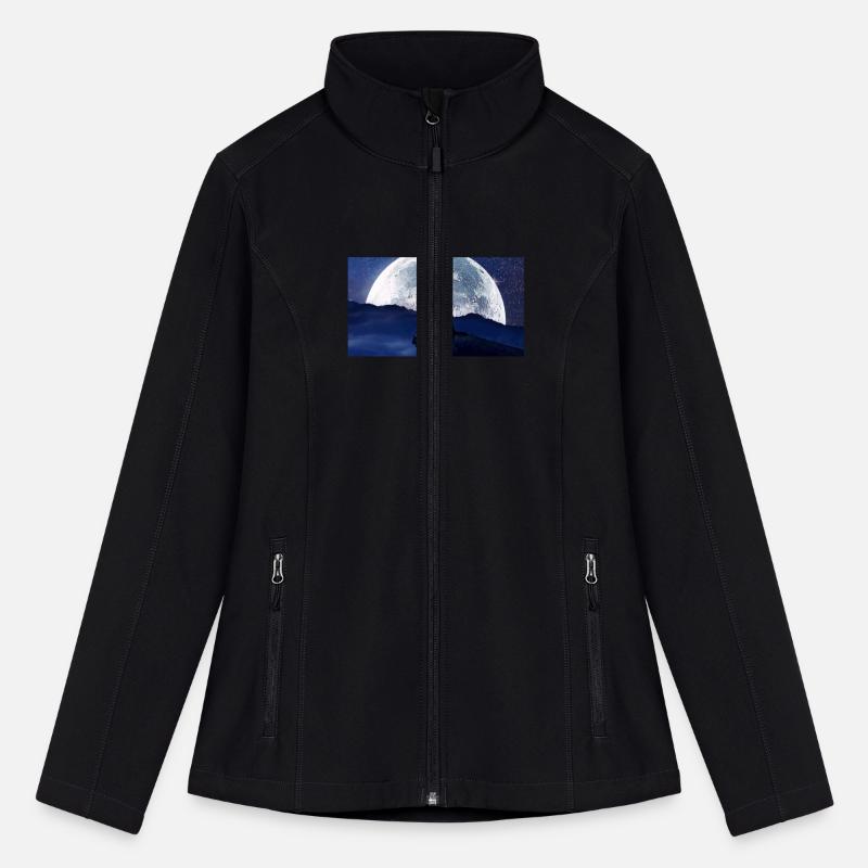 T-shirt Classic wolf howling and big moon standing