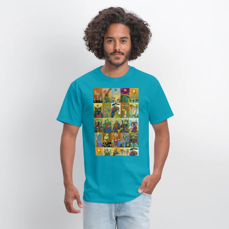 Tarot of Marseille t-shirt whole deck art colorful