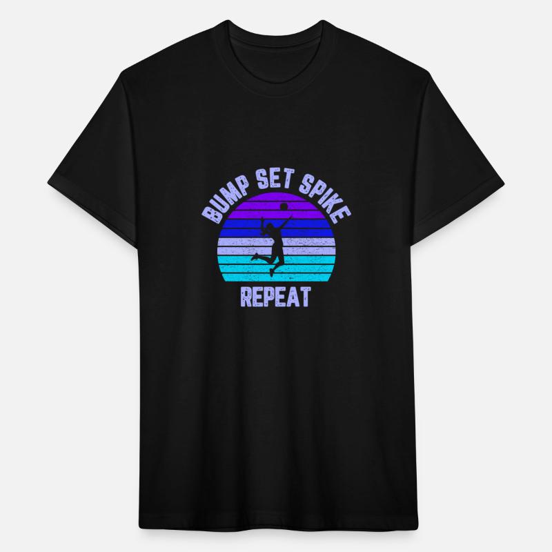 Teen Volleyball Bump Set Spike Repeat Blue Purple
