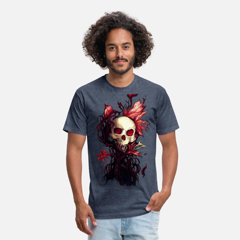 The Red Garden A Skull Enveloped by Red Plants