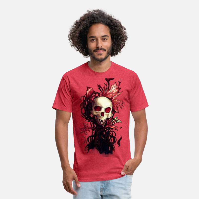 The Red Garden A Skull Enveloped by Red Plants