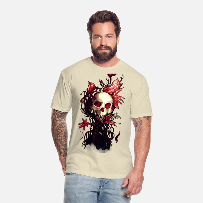 The Red Garden A Skull Enveloped by Red Plants