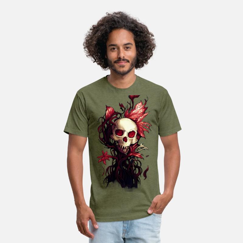 The Red Garden A Skull Enveloped by Red Plants