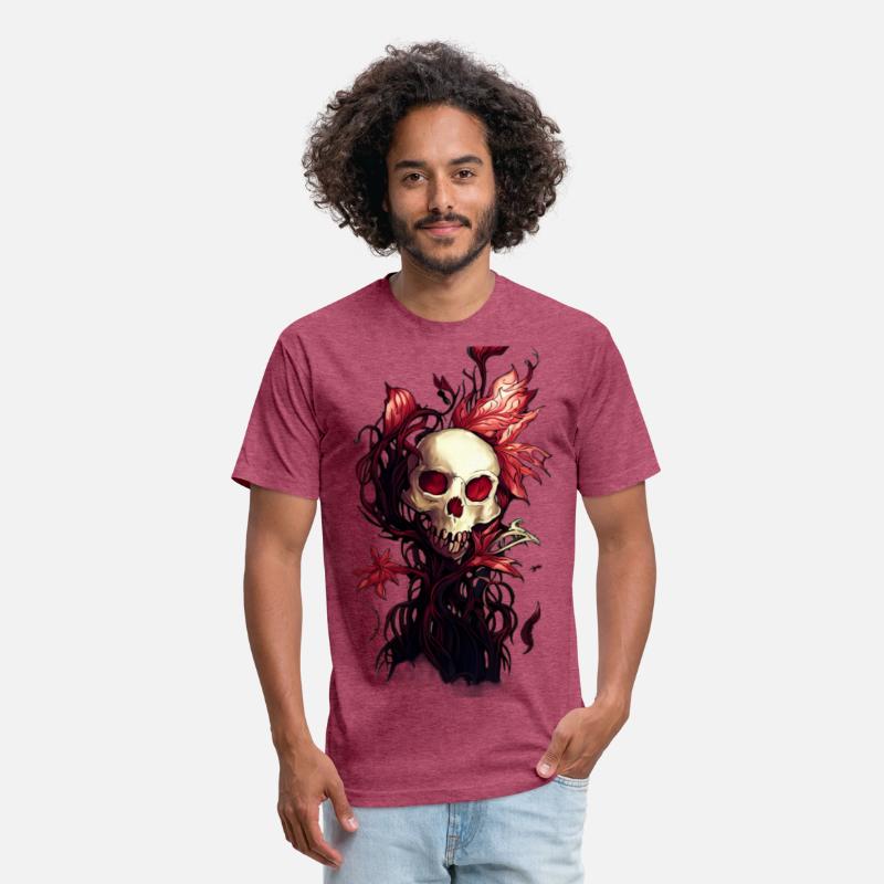 The Red Garden A Skull Enveloped by Red Plants