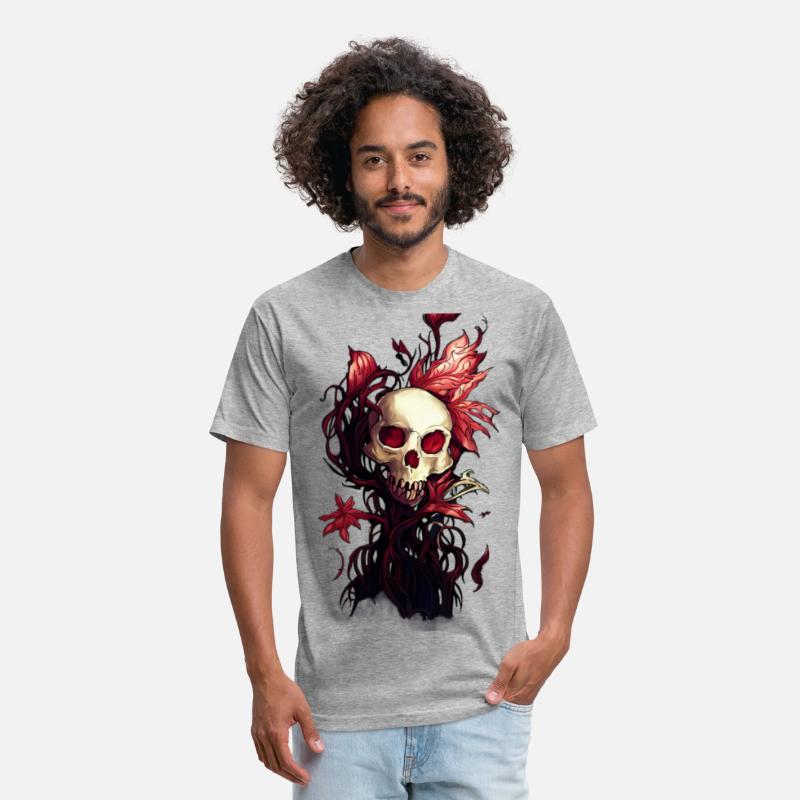 The Red Garden A Skull Enveloped by Red Plants