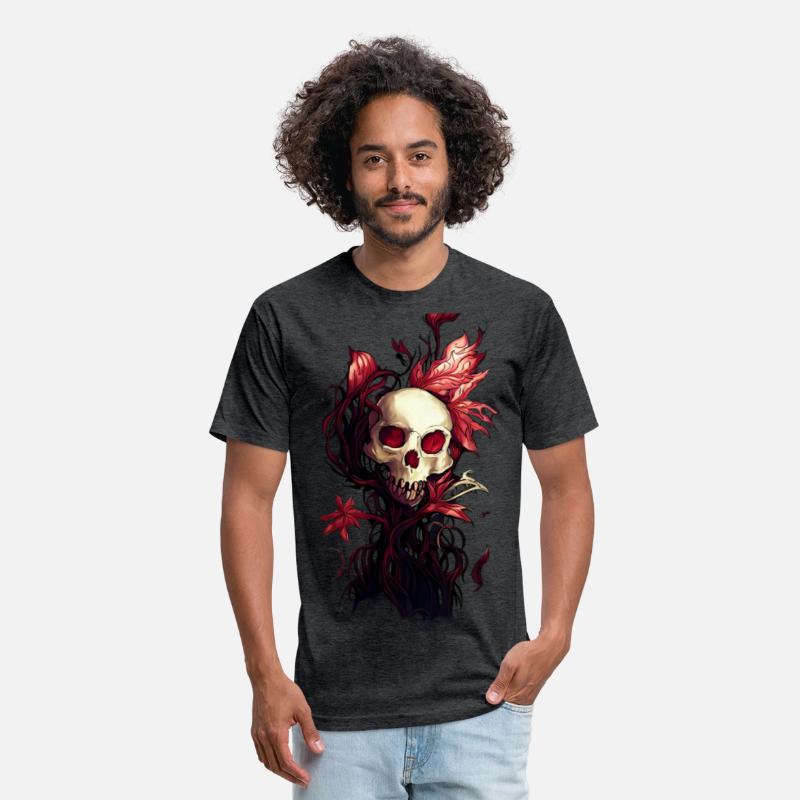 The Red Garden A Skull Enveloped by Red Plants