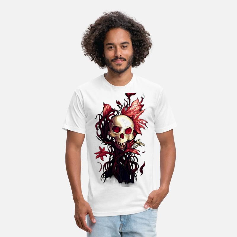 The Red Garden A Skull Enveloped by Red Plants