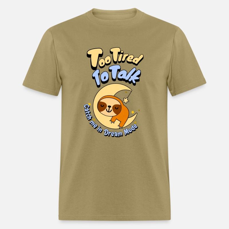 Too Tired To Talk Sloth on Moon T-Shirt