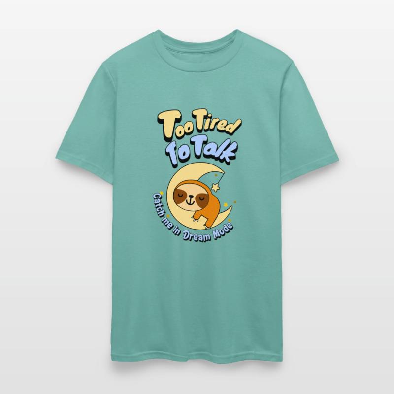 Too Tired To Talk Sloth on Moon T-Shirt