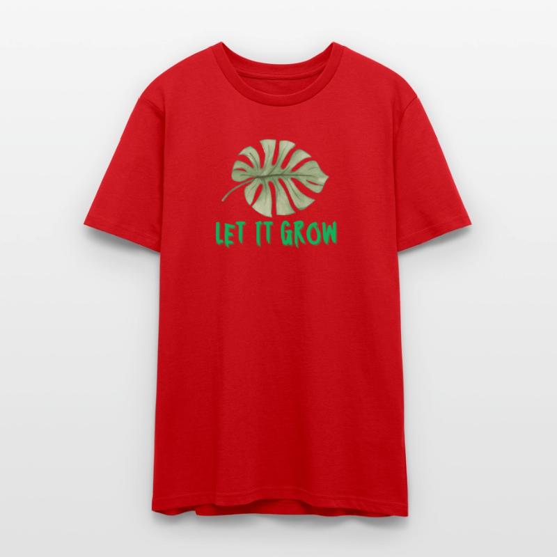 Tropical Monstera Leaf with Let It Grow Text