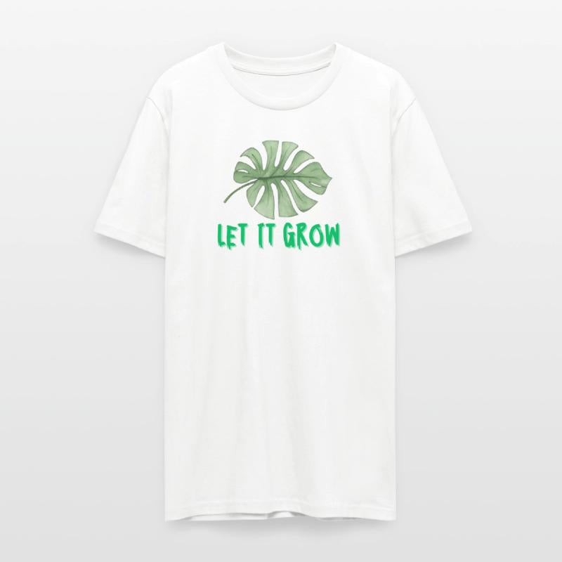 Tropical Monstera Leaf with Let It Grow Text