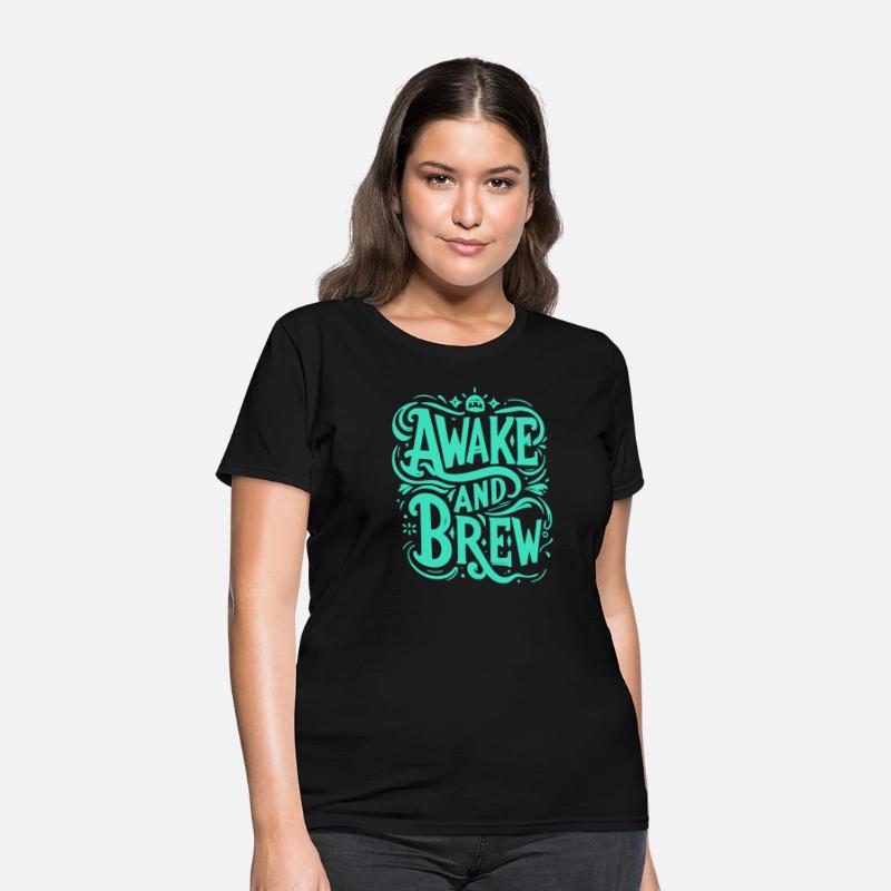 typography T shirt design Awake and Brew