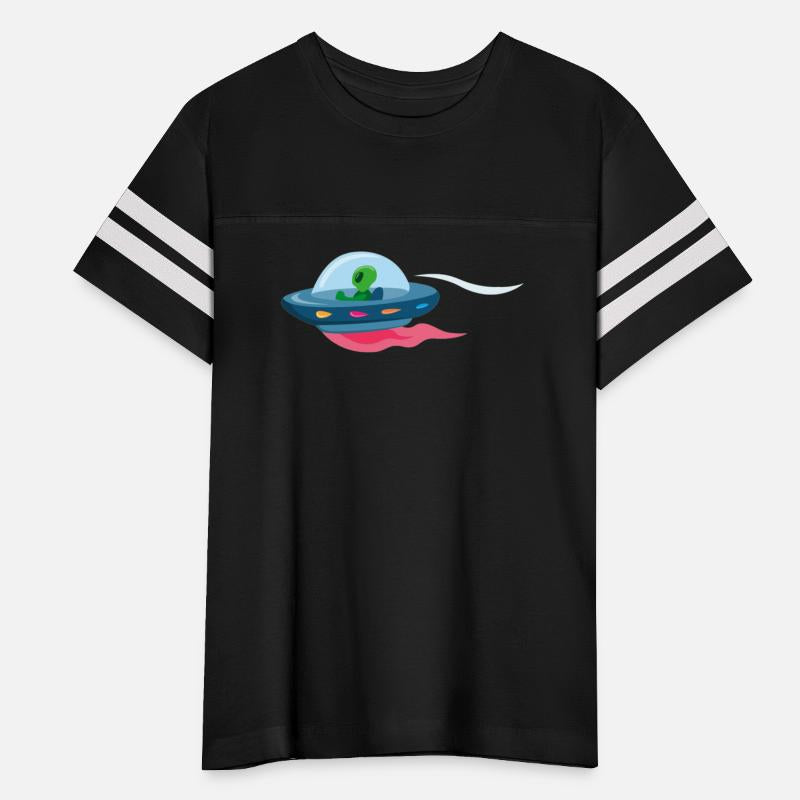 UFO, kids, blue with pink flames