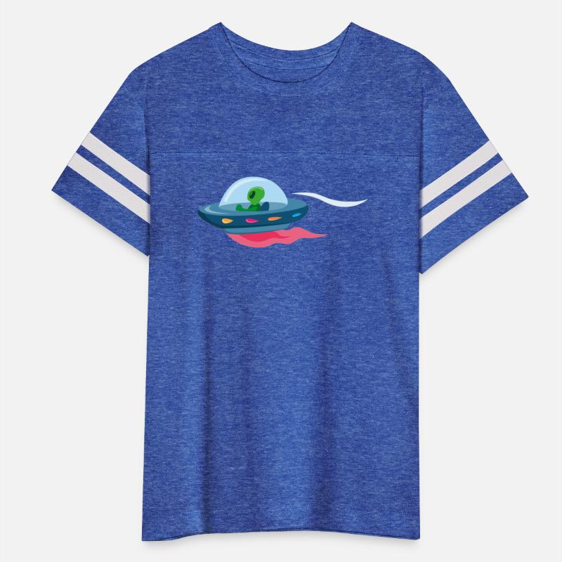 UFO, kids, blue with pink flames