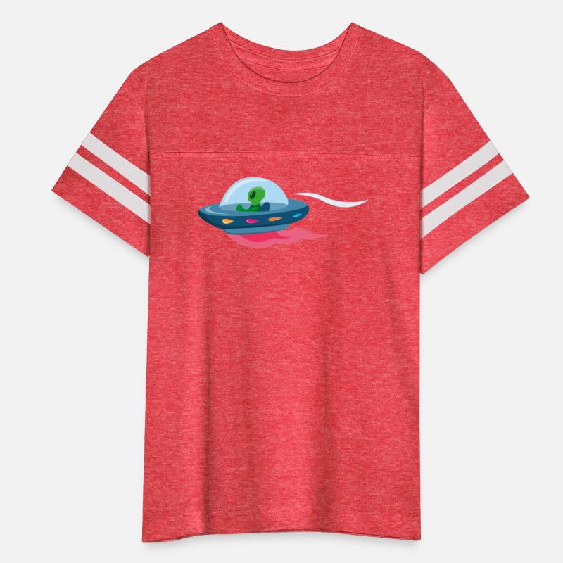 UFO, kids, blue with pink flames