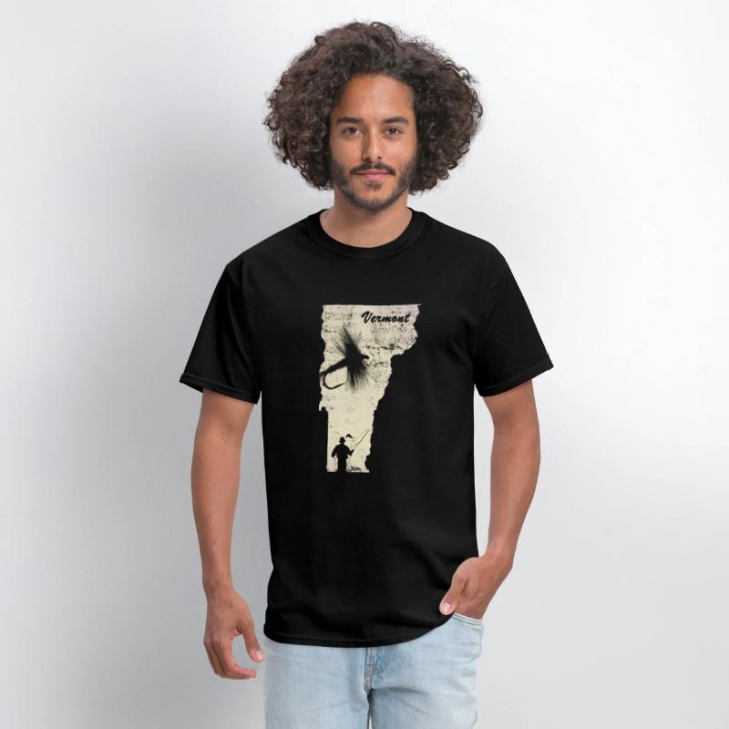 Vintage Fish Vermont State Map VT Fly Fishing