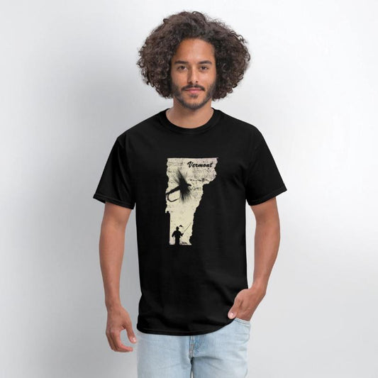 Vintage Fish Vermont State Map VT Fly Fishing