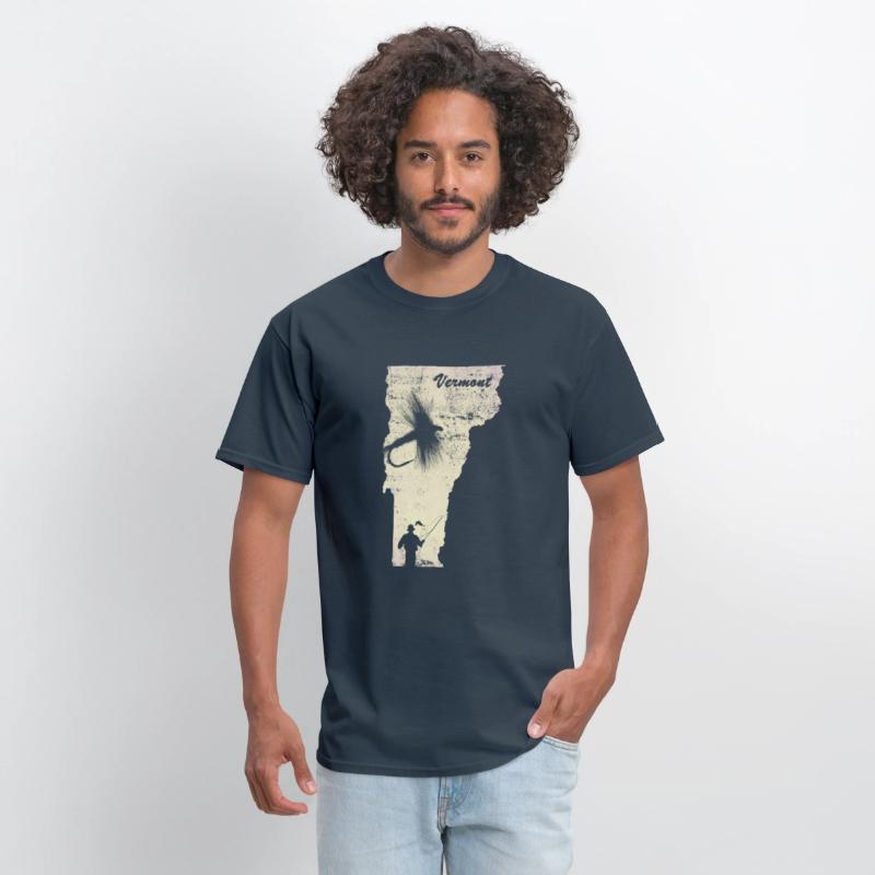 Vintage Fish Vermont State Map VT Fly Fishing