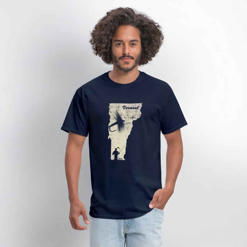 Vintage Fish Vermont State Map VT Fly Fishing