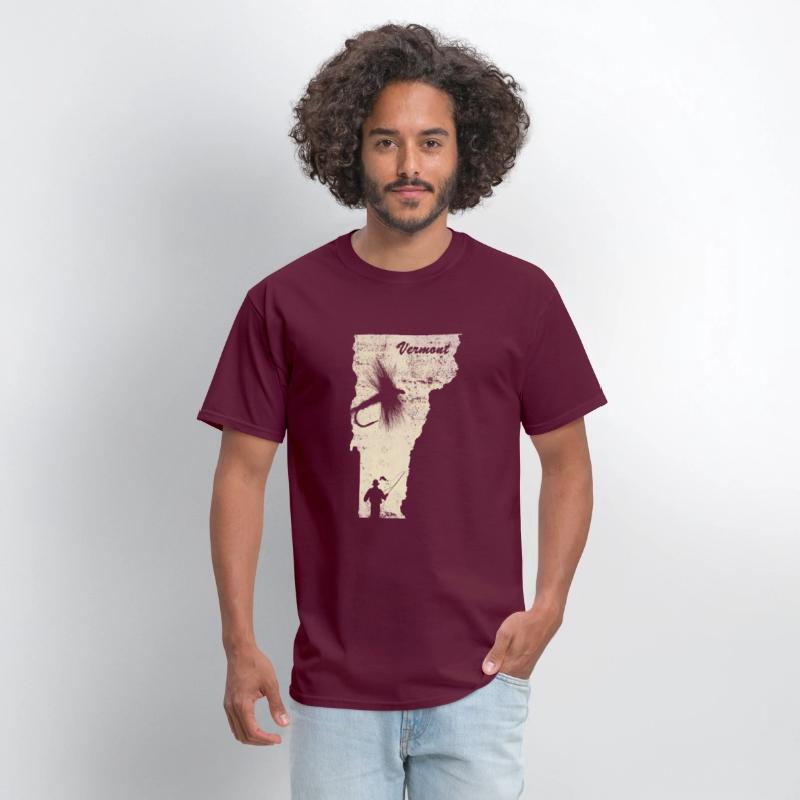 Vintage Fish Vermont State Map VT Fly Fishing