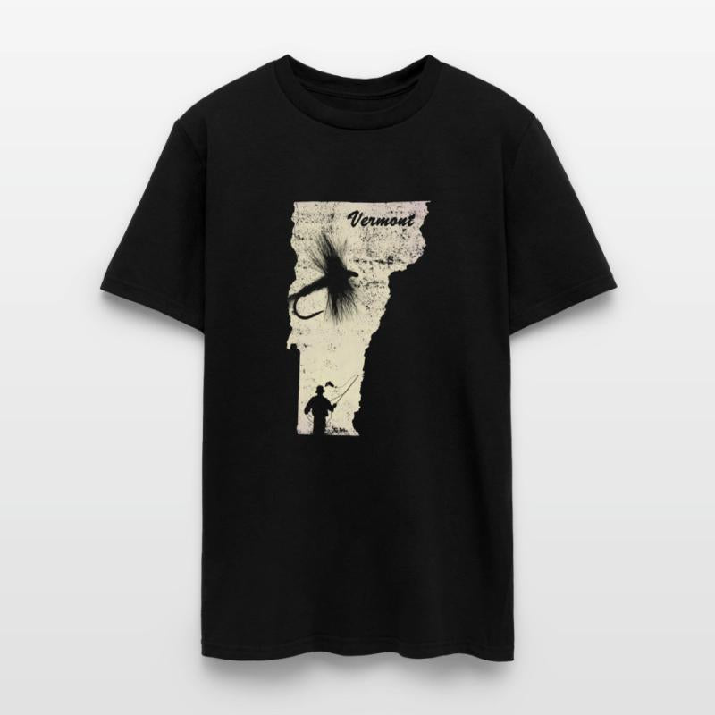 Vintage Fish Vermont State Map VT Fly Fishing