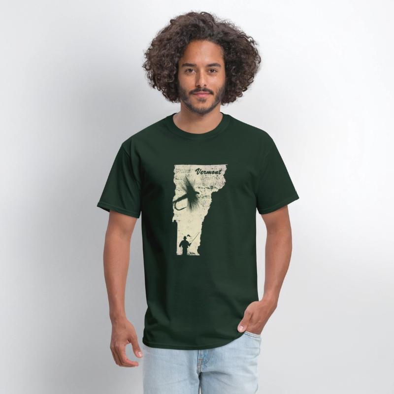 Vintage Fish Vermont State Map VT Fly Fishing