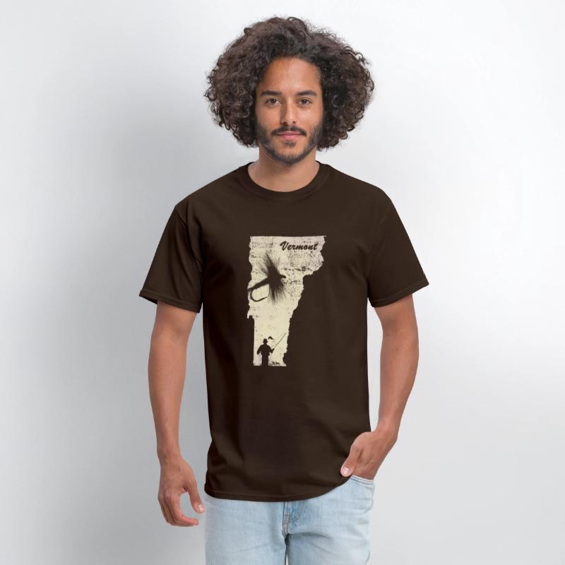 Vintage Fish Vermont State Map VT Fly Fishing